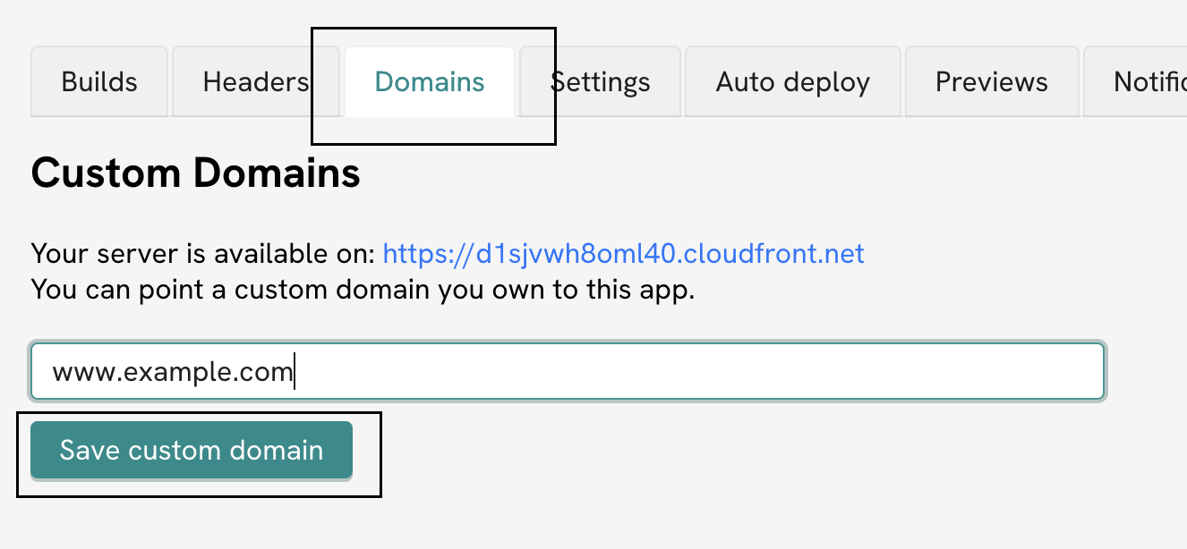 custom domain
