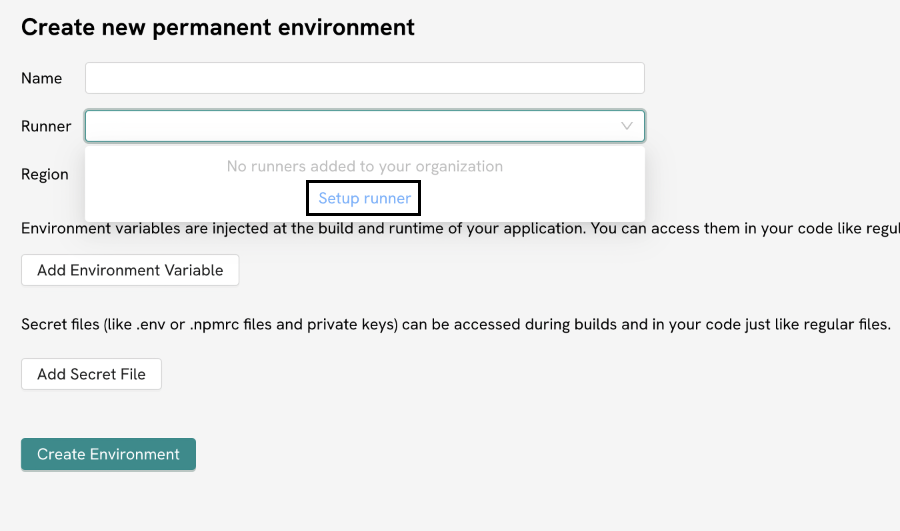 setup deployment runner